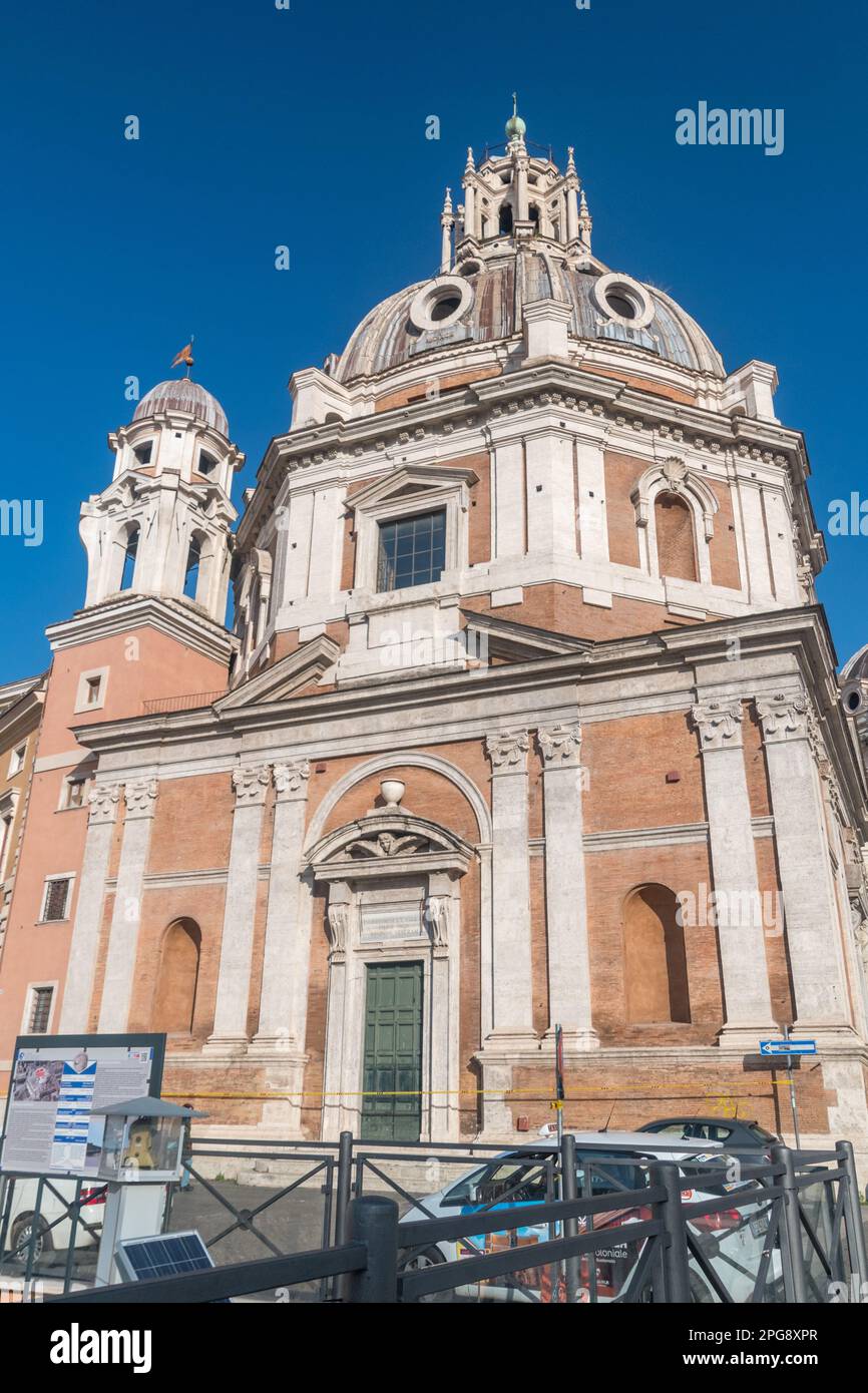Rome, Italy - December 7, 2022: The church of Santa Maria di Loreto, designed by Antonio da Sangallo the younger. Stock Photo