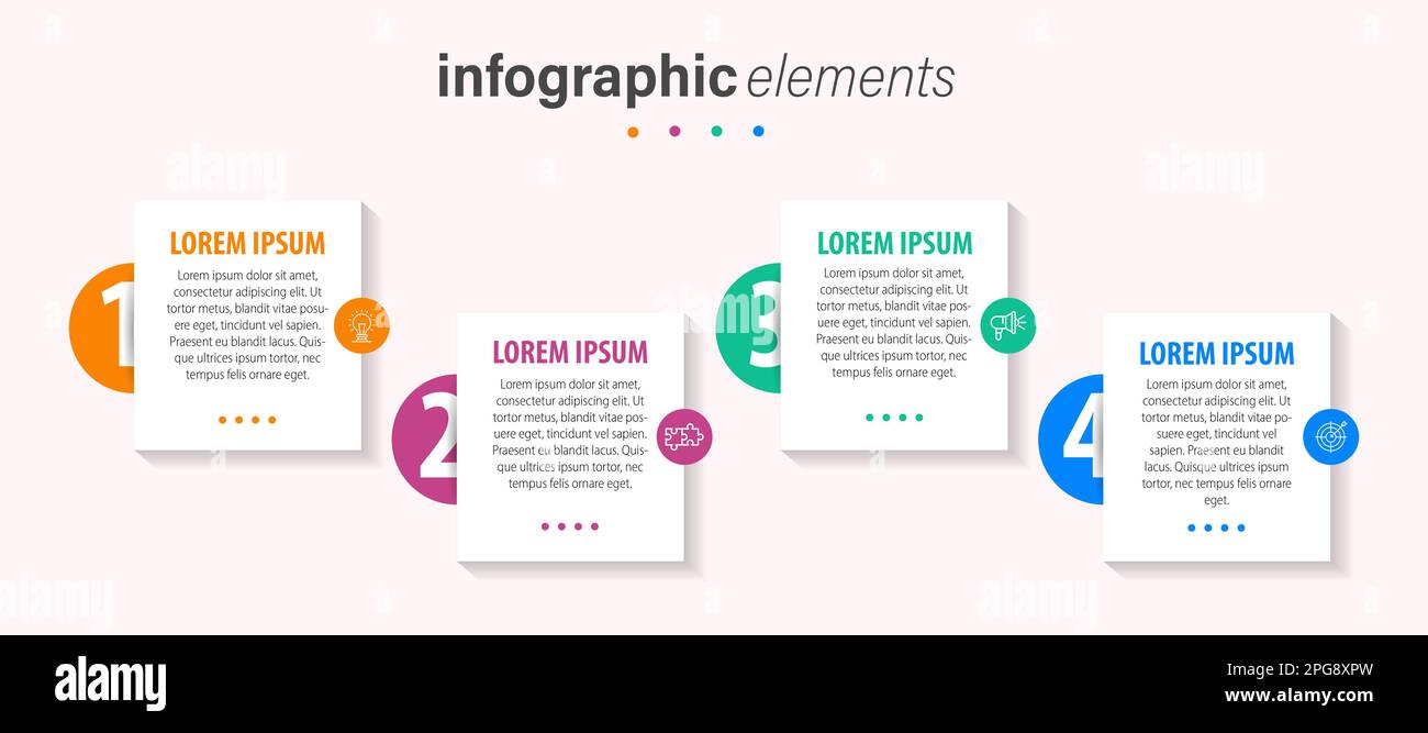 Vector infographic design template with 4 options or steps Stock Vector