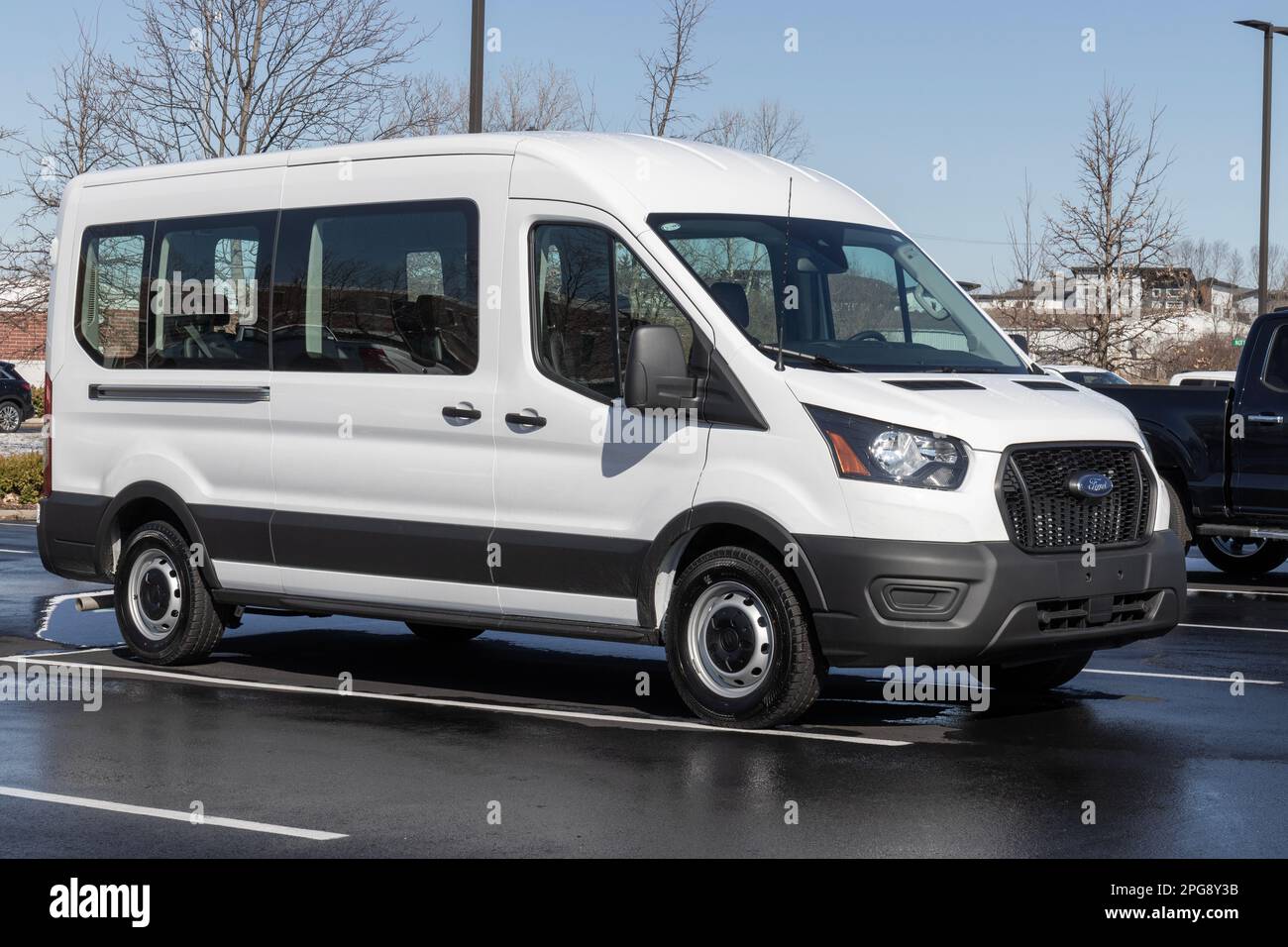 Zionsville Circa March 2023 Ford Transit 350 Passenger van display