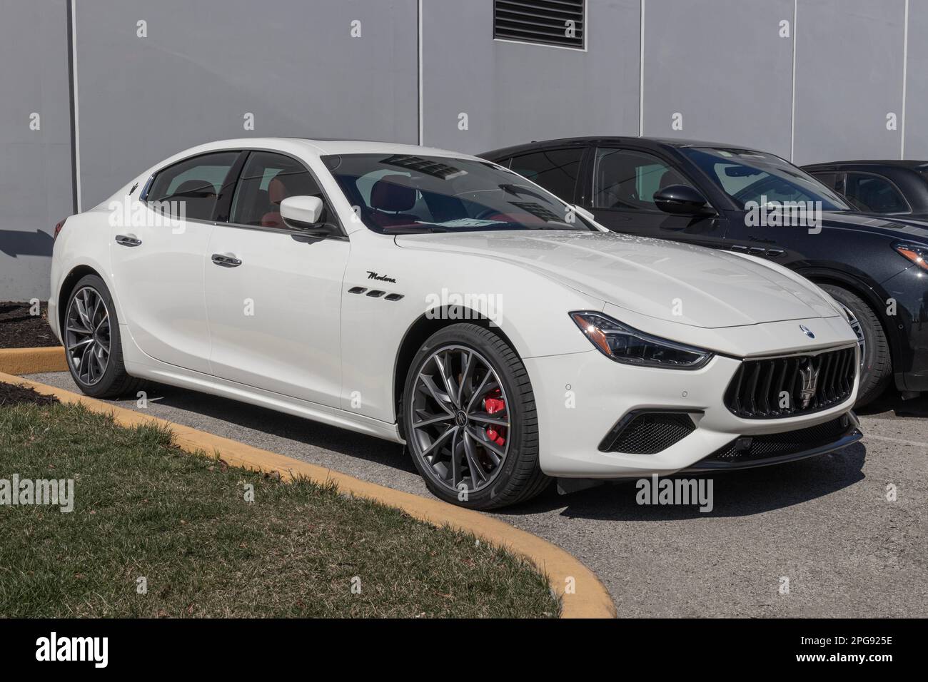 Indianapolis Circa March 2023 Maserati Ghibli display at a