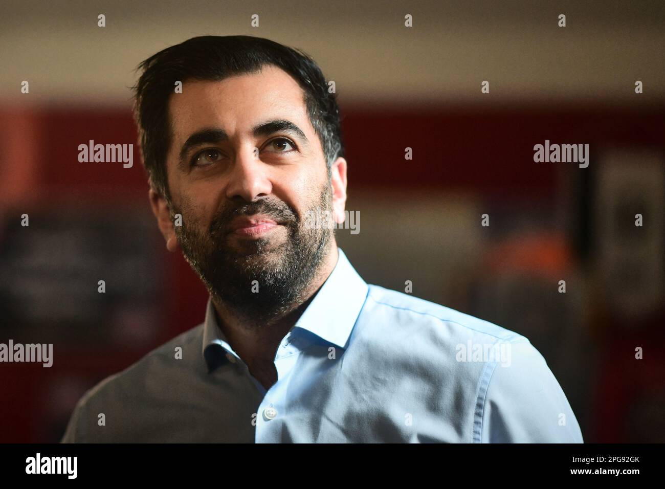 Edinburgh Scotland, UK 21 March 2023. SNP leadership candidate Hamza