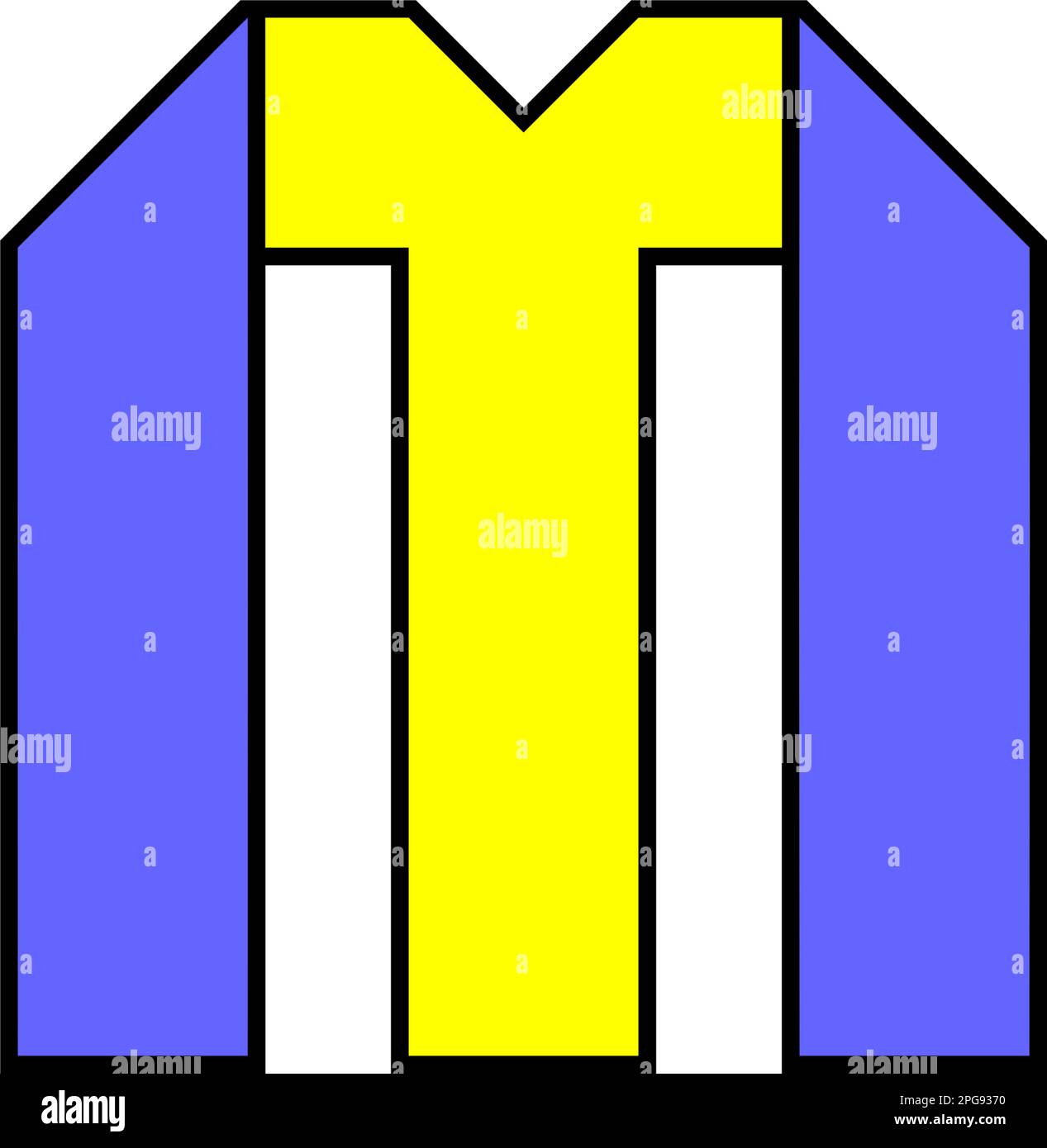 Font alphabet folded from colored paper, letter made in multicolored