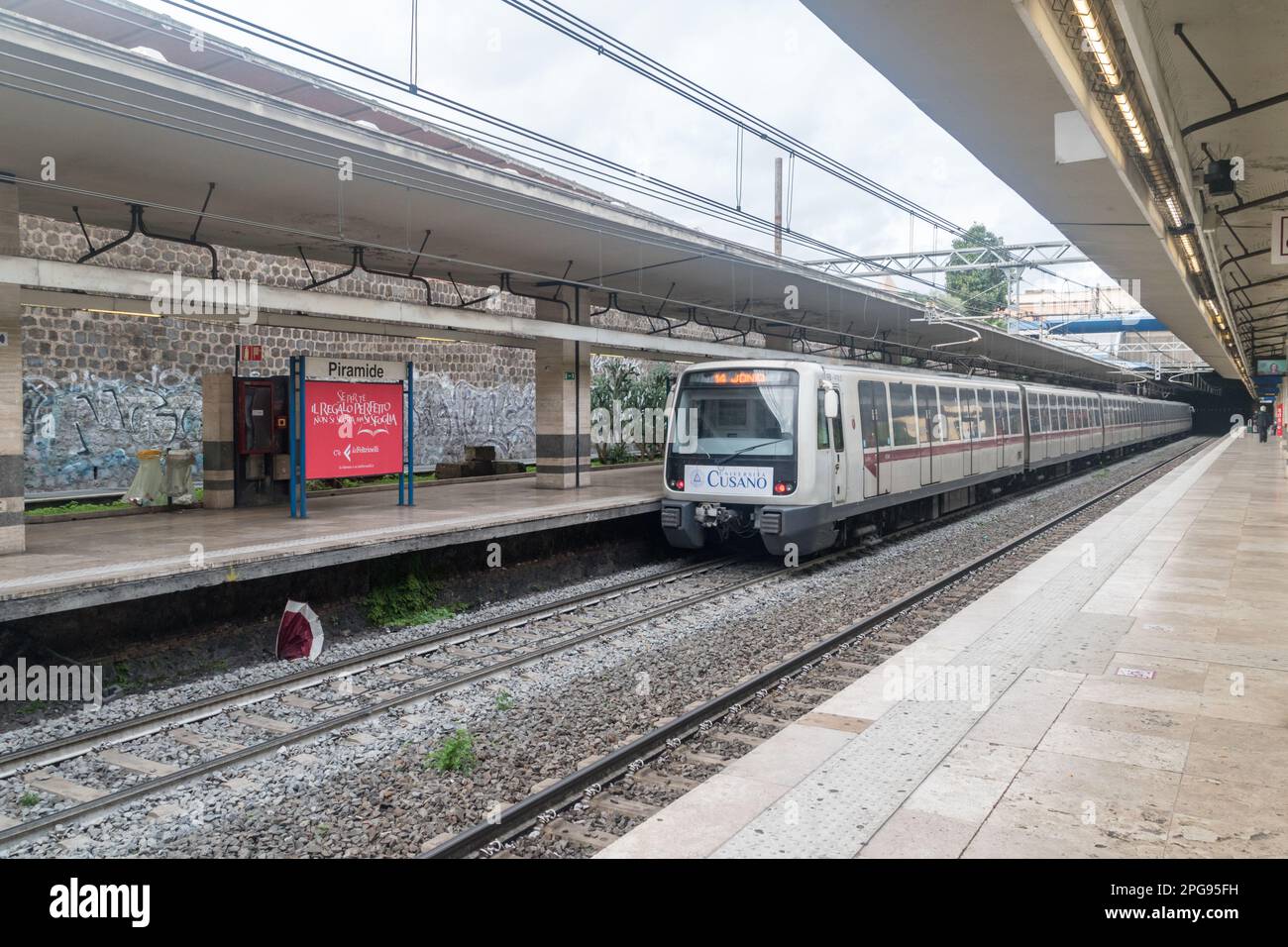 Rome, Italy - December 8, 2022: Piramide Metro station in Rome Stock ...