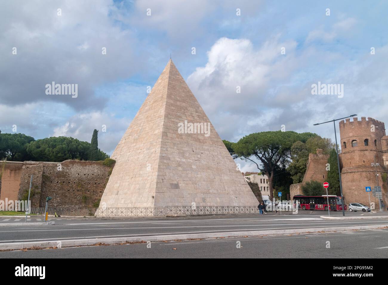 Rome, Italy - December 8, 2022: Pyramid of Caius Cestius, ancient ...