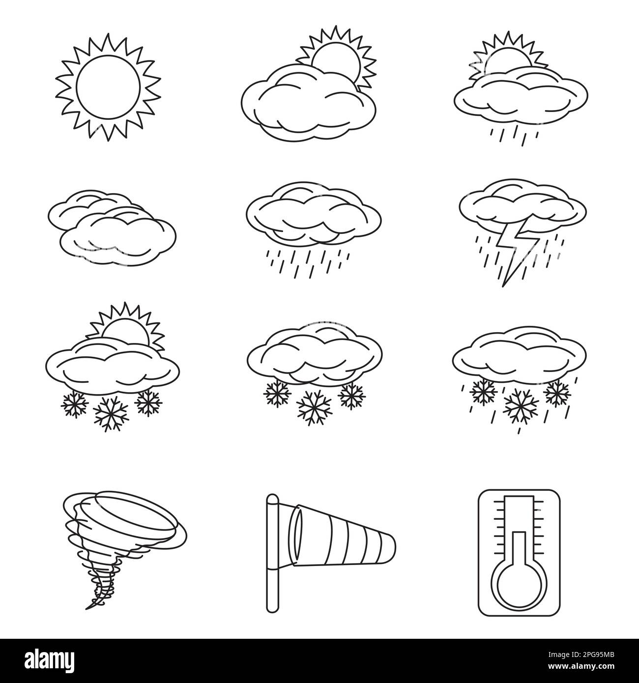 outline weather icon on white background Stock Vector Image & Art - Alamy