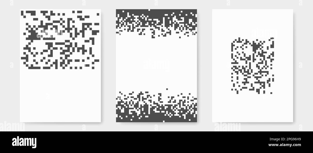 Set of black and white covers. Beautiful abstract geometric pattern