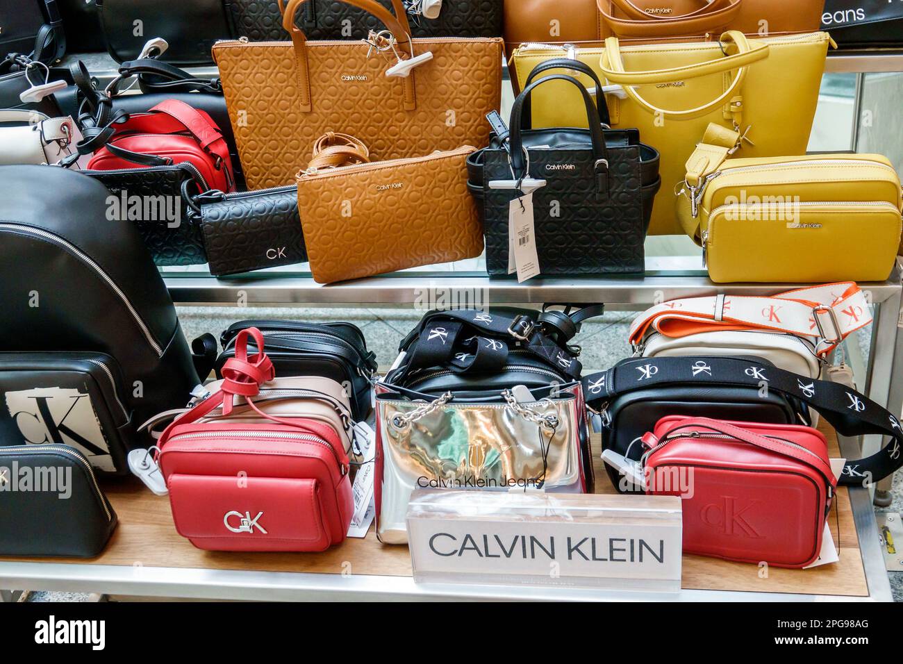 Mexico City,Polanco,El Palacio de Hierro,luxury department store,designer bags handbags Calvin Klein,inside interior indoors,store stores business bus Stock Photo