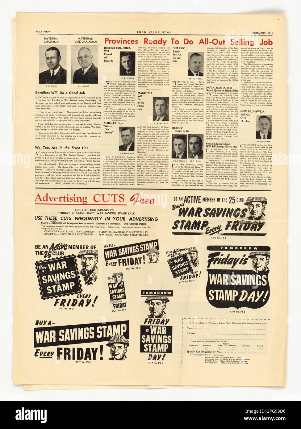 Food Stamp News Provinces Ready to do AllOut Selling Job. 1942