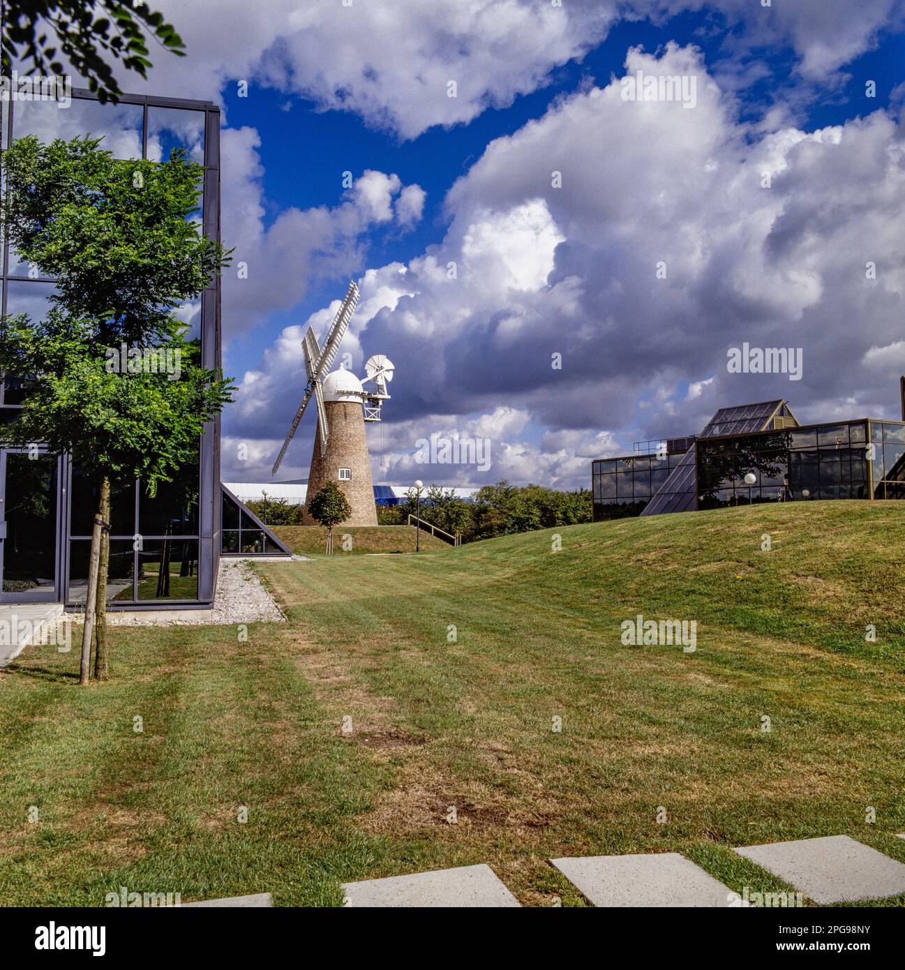 Windmill on Windmill Hill business park, Swindon Wiltshire in 1988 Stock Photo