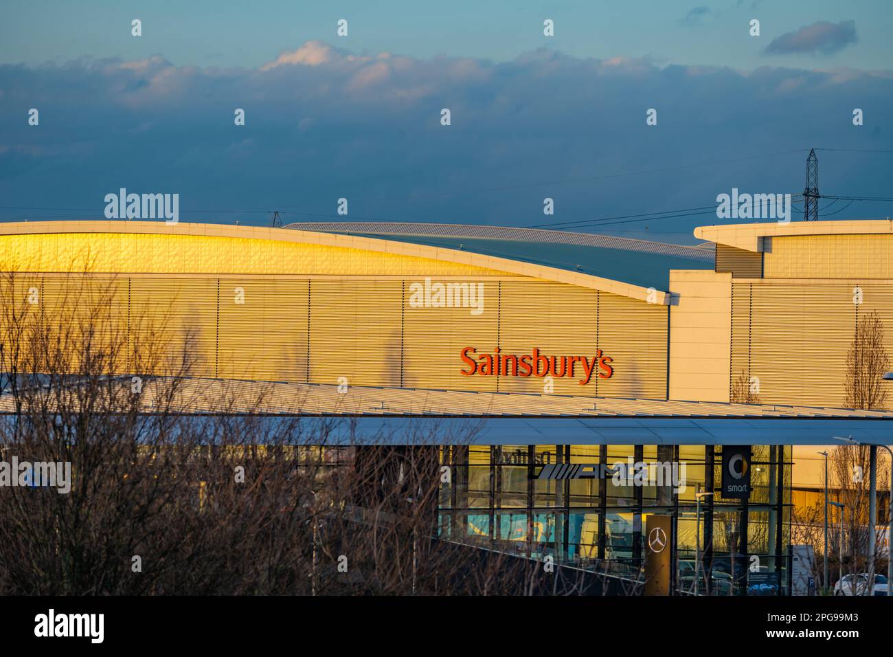 The large Sainsbury's warehouse next to the Dartford crossing Kent