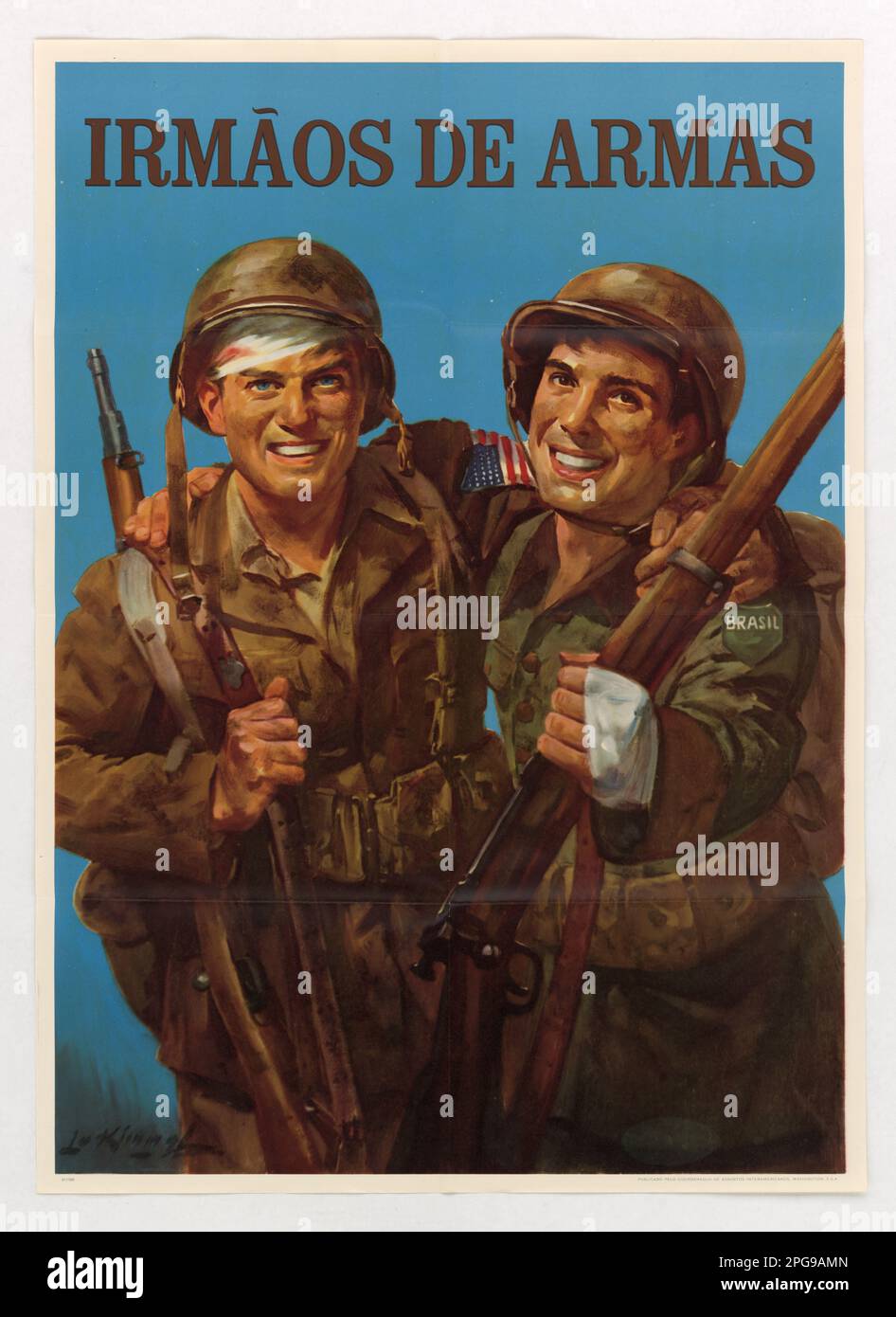 Irmaos de Armas. 1942 - 1945. Office for Emergency Management. Office of  War Information. Domestic Operations Branch. Bureau of Special Services.  3/9/1943-9/15/1945. World War II Foreign Posters Stock Photo - Alamy