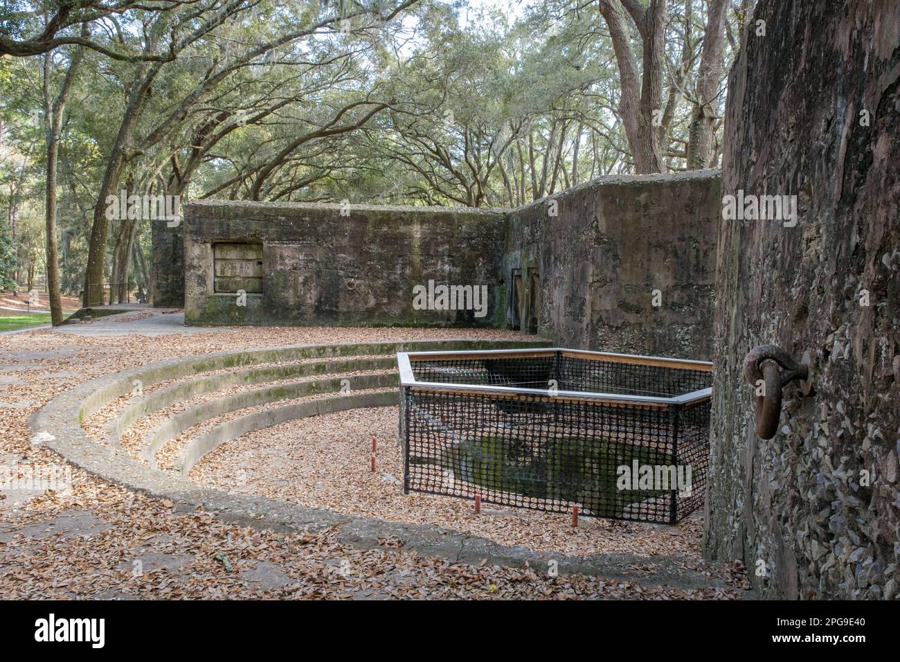 Ruins of Fort Fremont, St. Helena Island, South Carolina Stock Photo