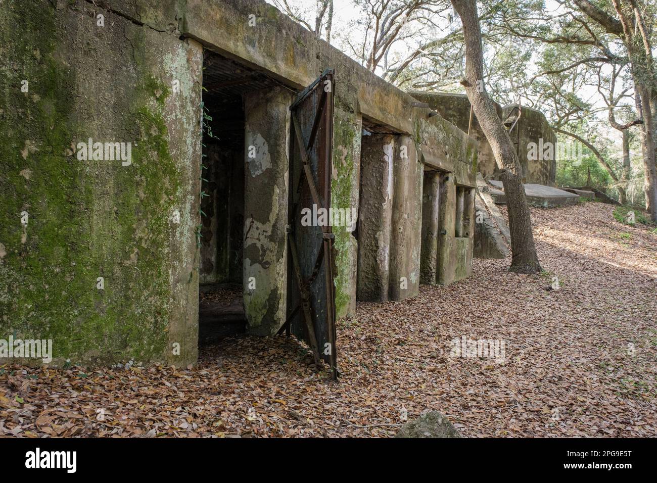 Ruins of Fort Fremont, St. Helena Island, South Carolina Stock Photo