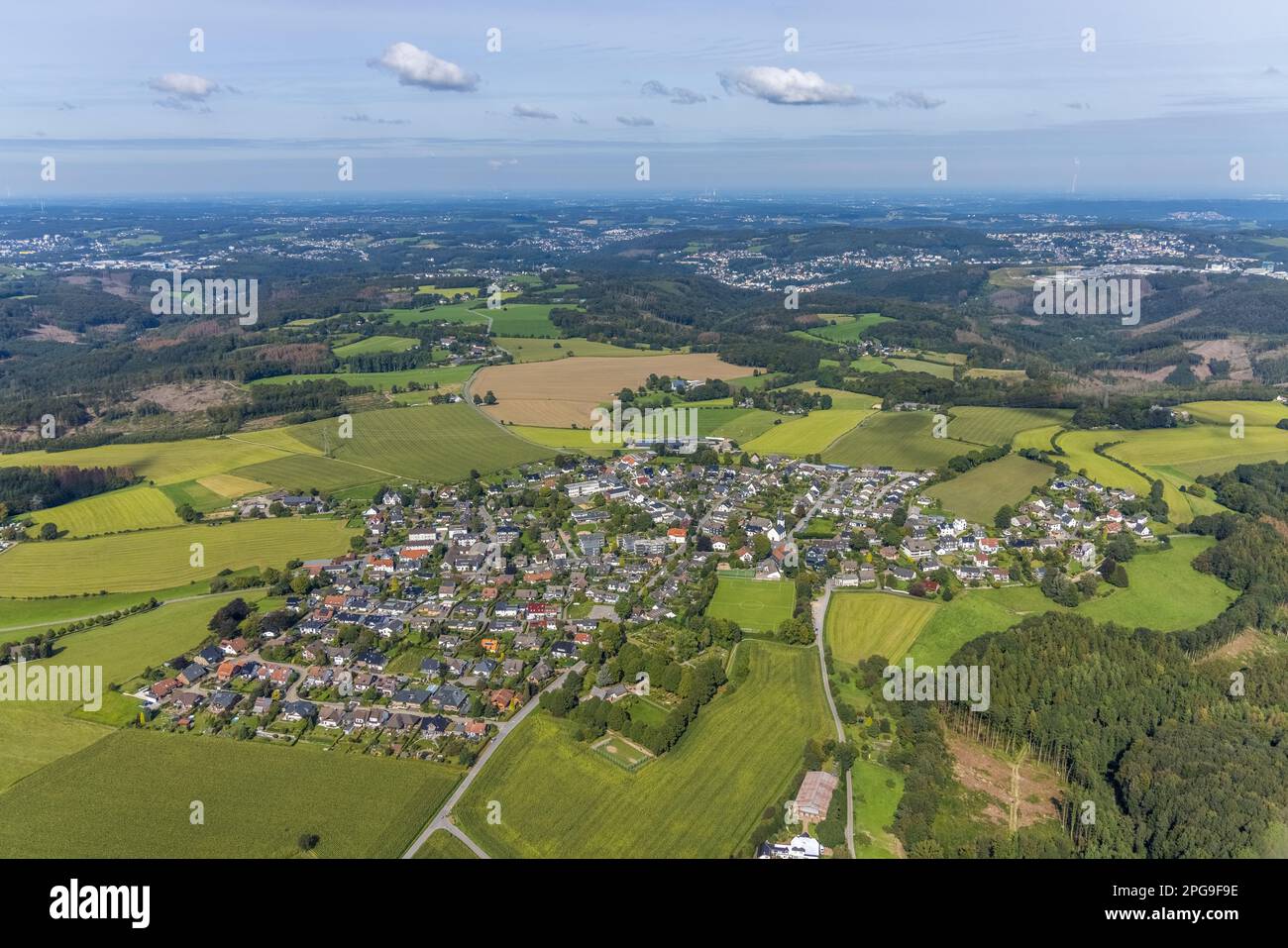 Village view district ruggeberg in ennepetal hires stock photography