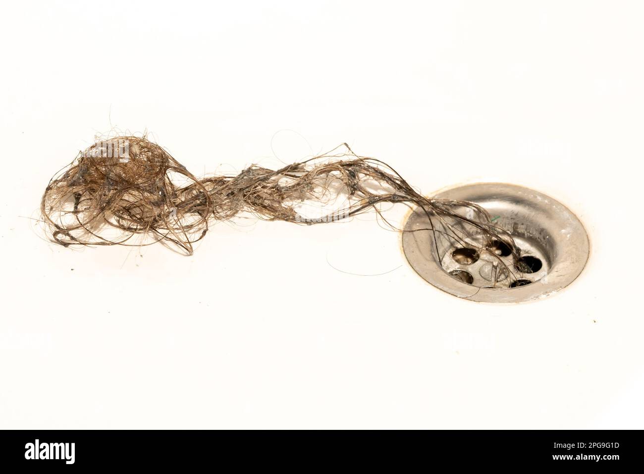 A bathroom drain clogged with dirty hair and slime Stock Photo - Alamy
