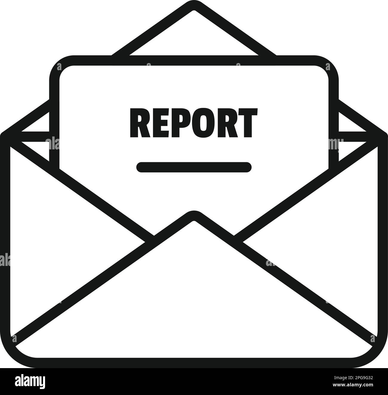 Mail report icon outline vector. Document data. Chart graph Stock ...