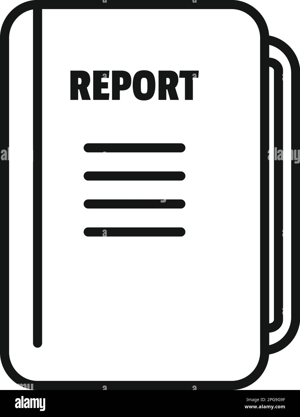 Report folder icon outline vector. Computer data. Graphic chart Stock ...