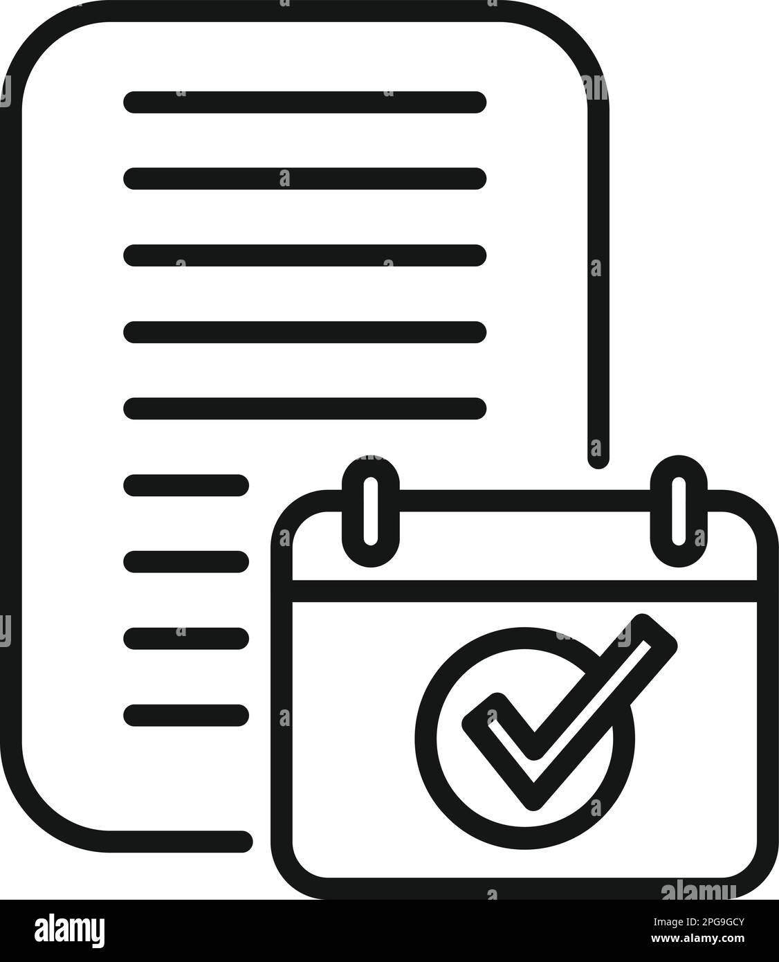 Calendar report icon outline vector. Document data. Chart graphic Stock