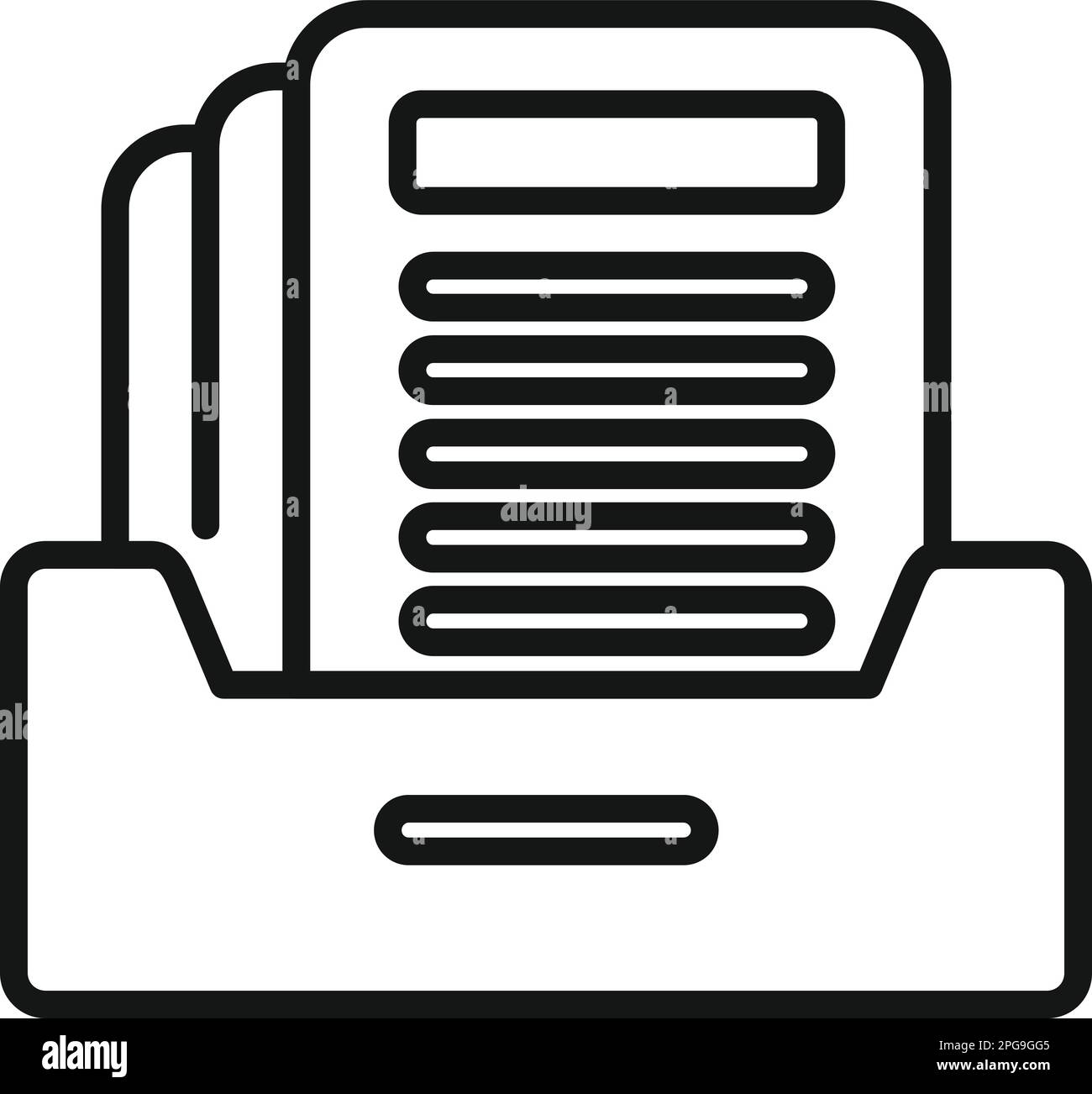 Report folder icon outline vector. Document data. Laptop page Stock ...