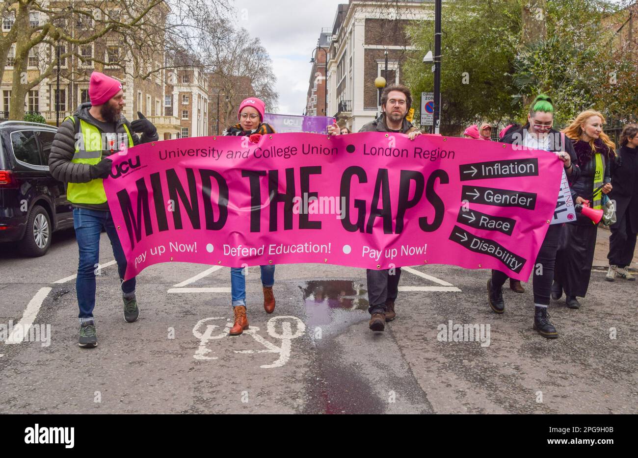 London, UK. 21st March 2023. University and College Union (UCU) members