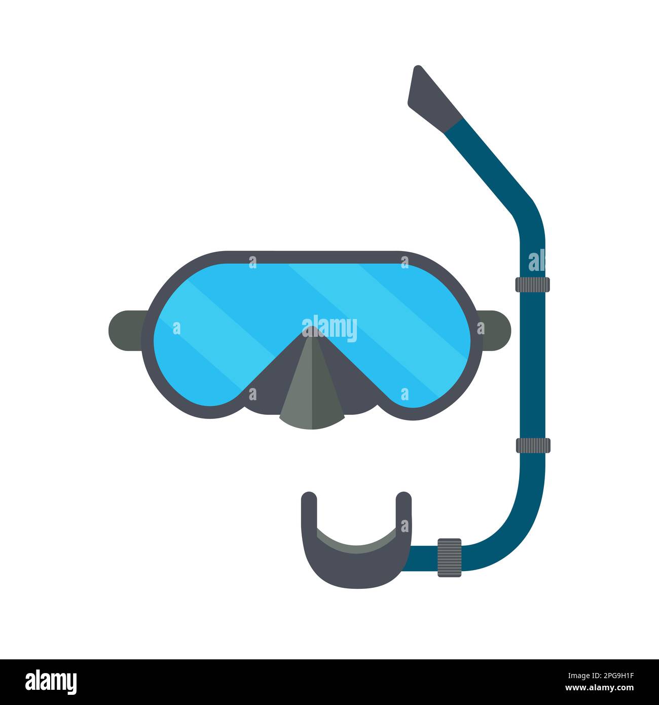 Diving scuba mask. Diver stuff equipment, water safety goggles vector cartoon illustration Stock Vector