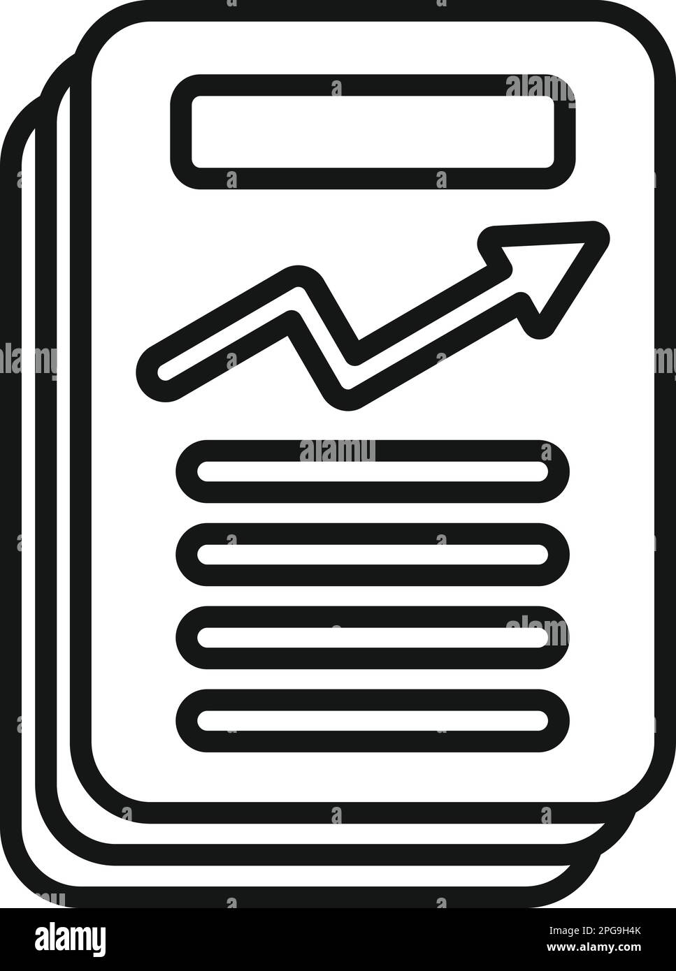 Graph paper icon outline vector. Business report. Chart data Stock ...