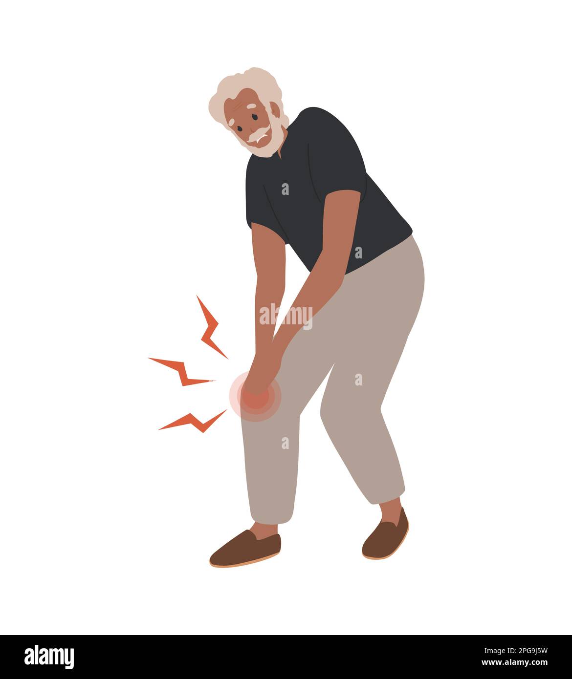 Senior black Man suffering from leg pain Stock Vector Image & Art Alamy