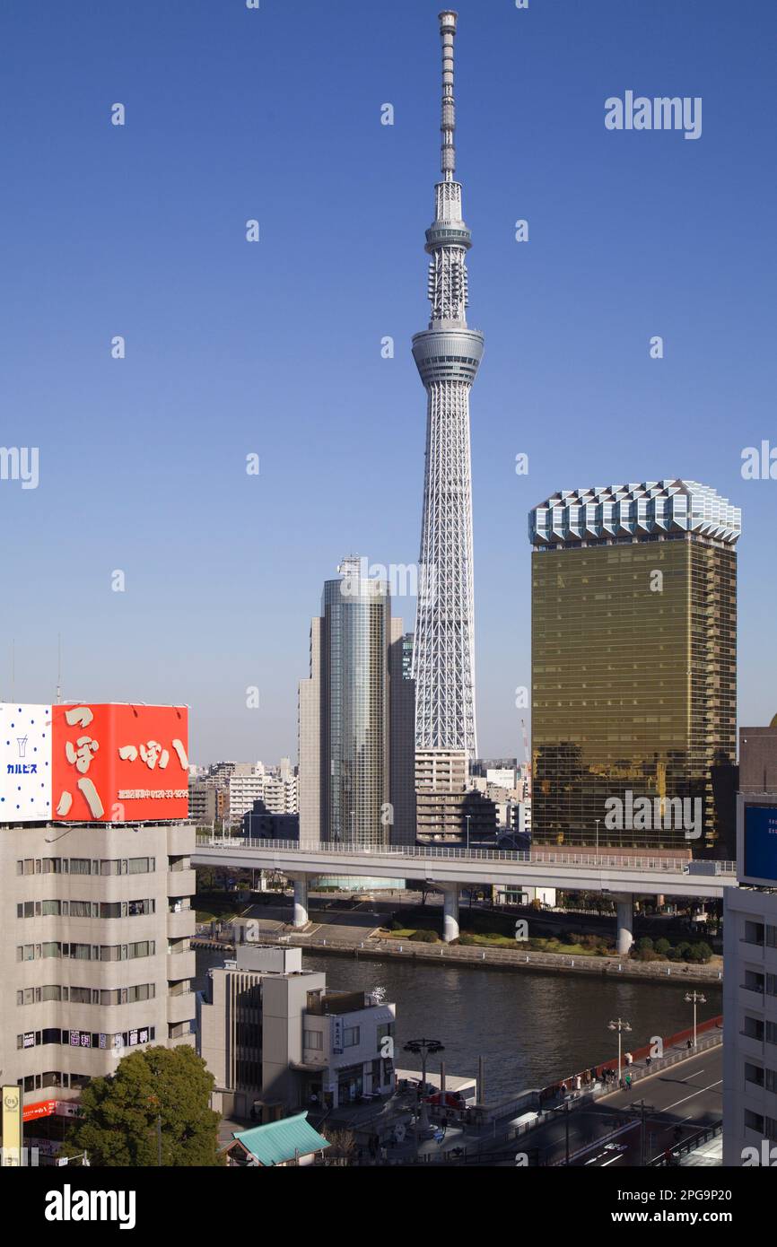 Japan, Tokyo, Sumida, Tokyo Sky Tree, skyline, Stock Photo