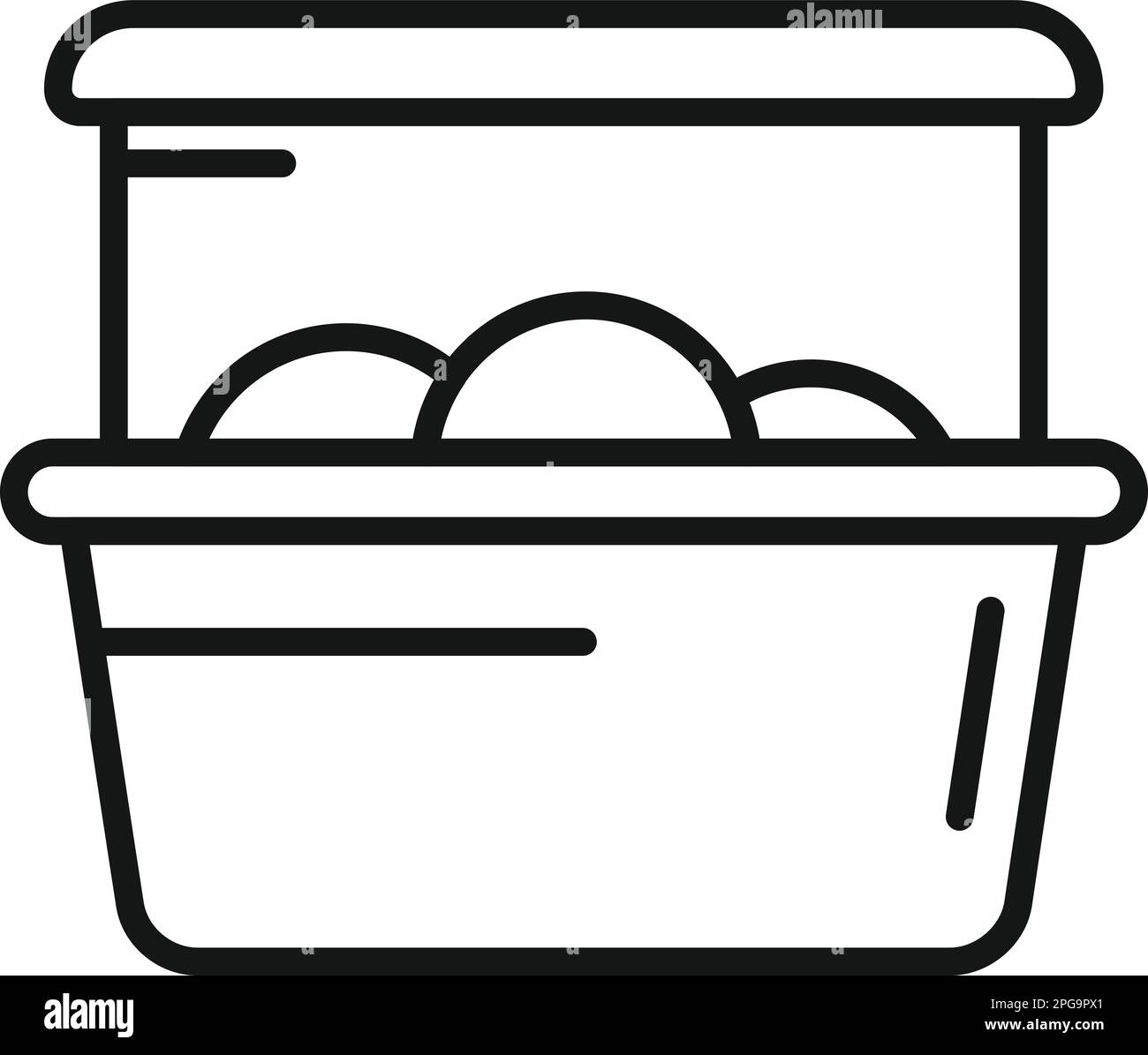 Fresh food box icon outline vector. Healthy fruit. Kid snack Stock