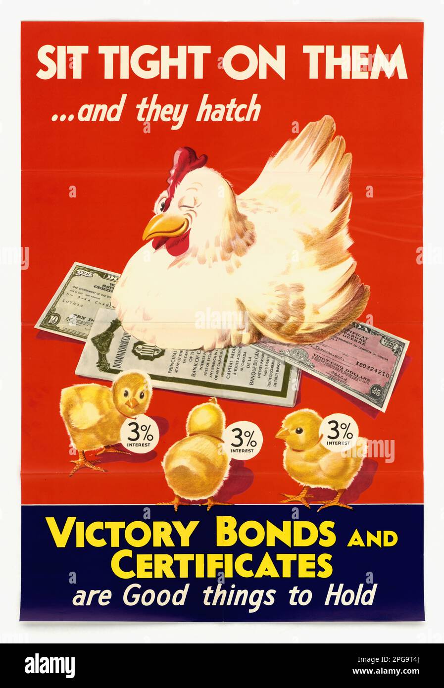 Sit Tight On Them…And They Hatch. 1942 - 1945.  Office for Emergency Management. Office of War Information. Domestic Operations Branch. Bureau of Special Services. 3/9/1943-9/15/1945. World War II Foreign Posters Stock Photo