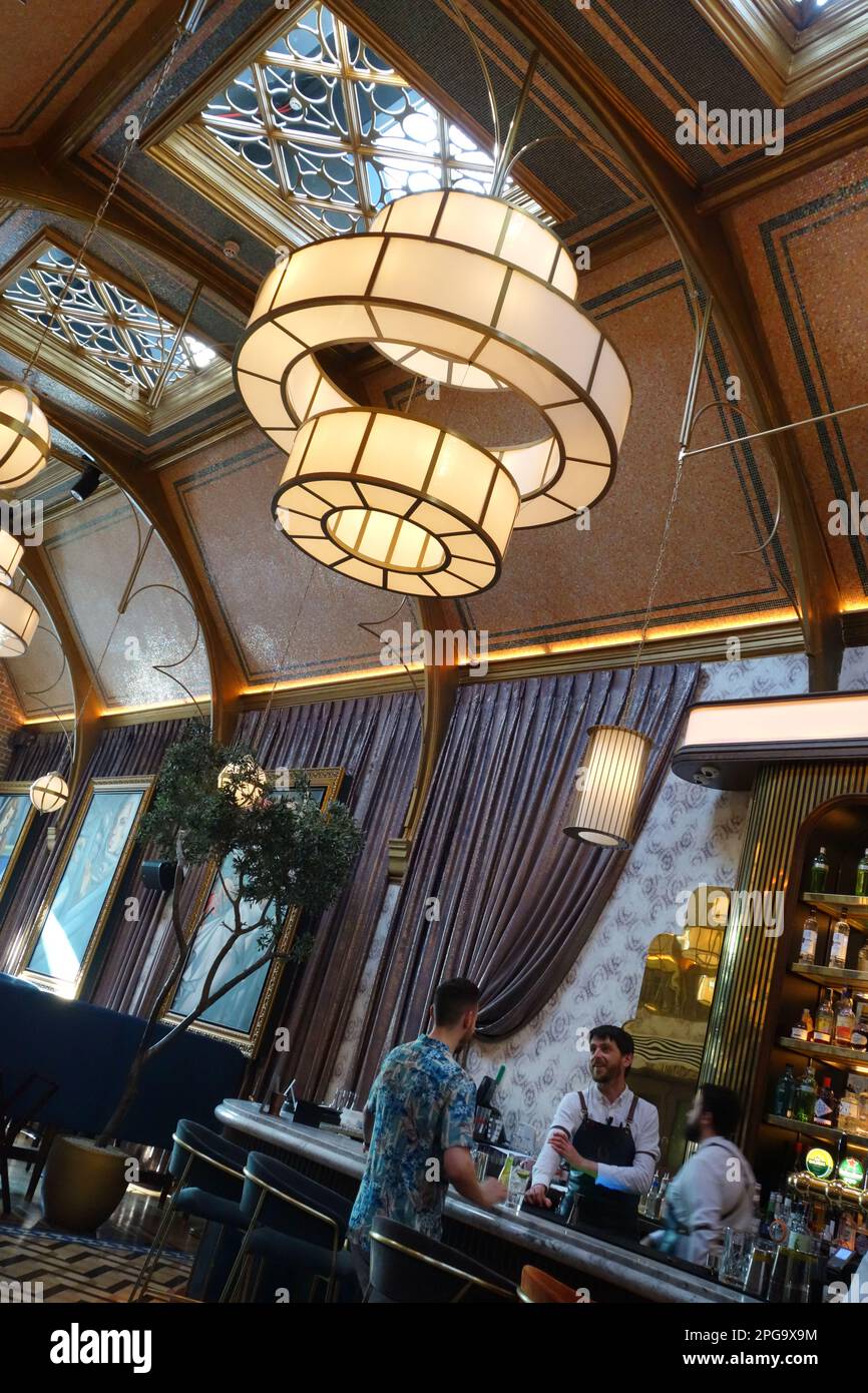 Art Deco Interior of Café en Seine, Dawson Street Dublin Ireland Stock