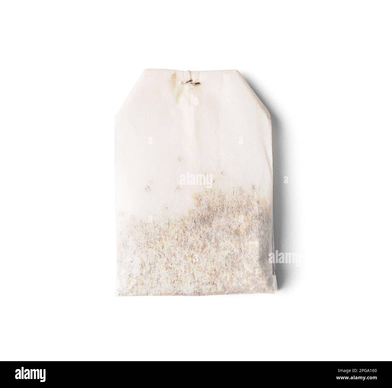 Rectangular tea bag without label isolated on white background closeup