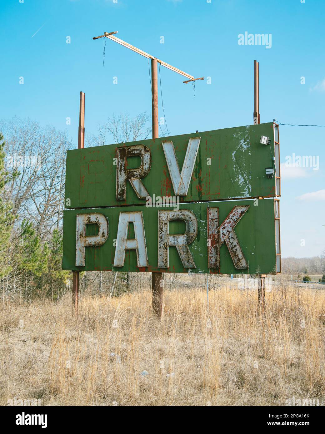 RV Park vintage sign at 101 Travel Plaza, Cedar Grove, Tennessee Stock Photo