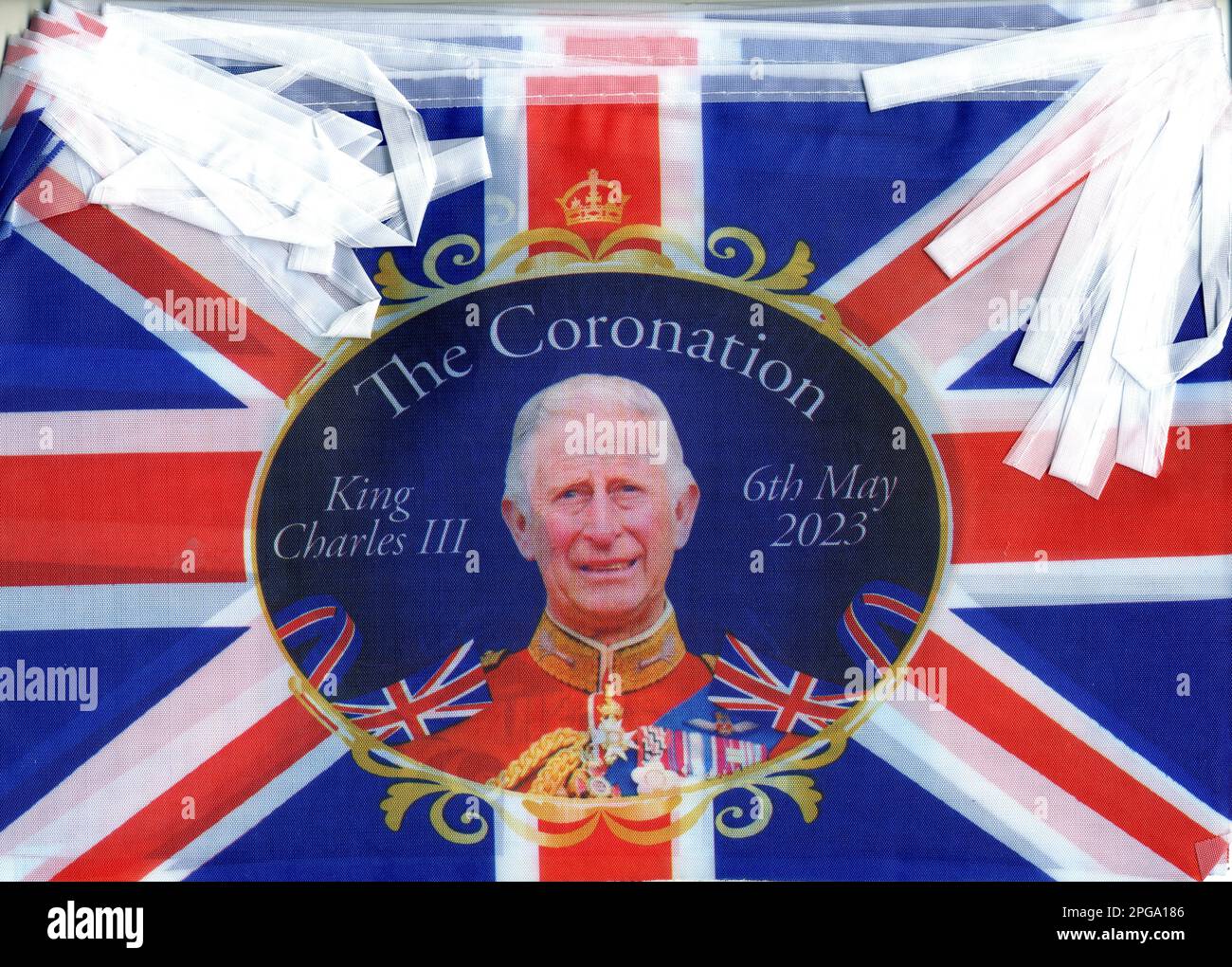 King Charles III The Coronation 6th May 2023 bunting Stock Photo