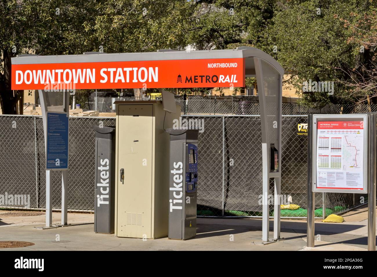 Outside Ticket Machine Austin, Texas, USA - February 2023: Self service ticket machine outside ...