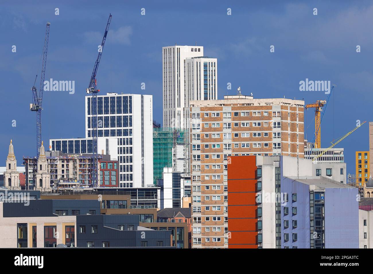 A view towards the Arena Quarter cluster of building in Leeds City Centre Stock Photo