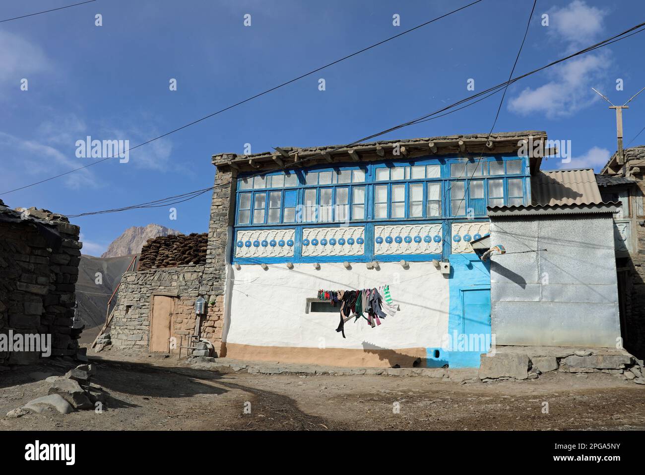 Traditional house in the Azerbaijani village of Khinalug Stock Photo ...