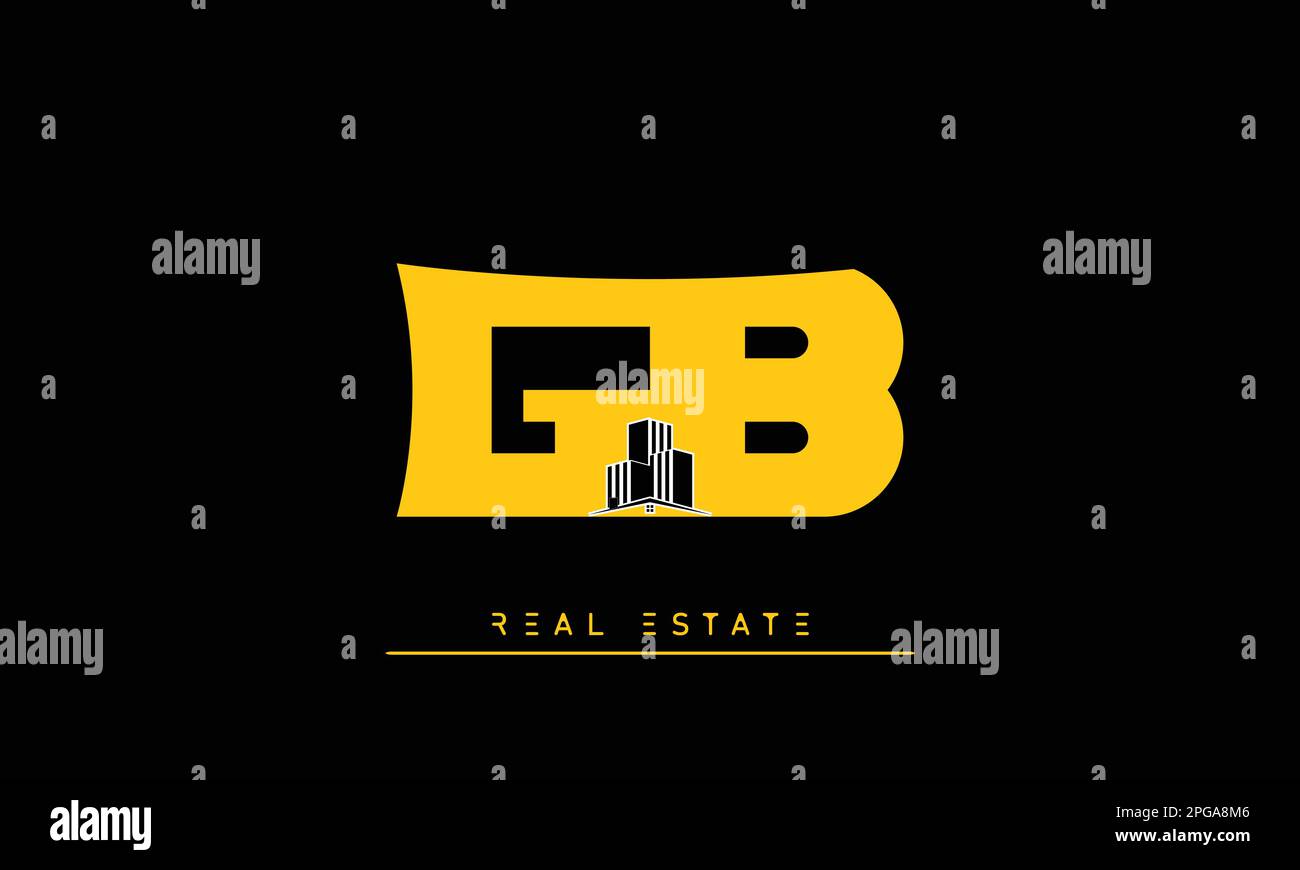 Real Estate letters Initials Monogram logo GB , BG Stock Vector Image