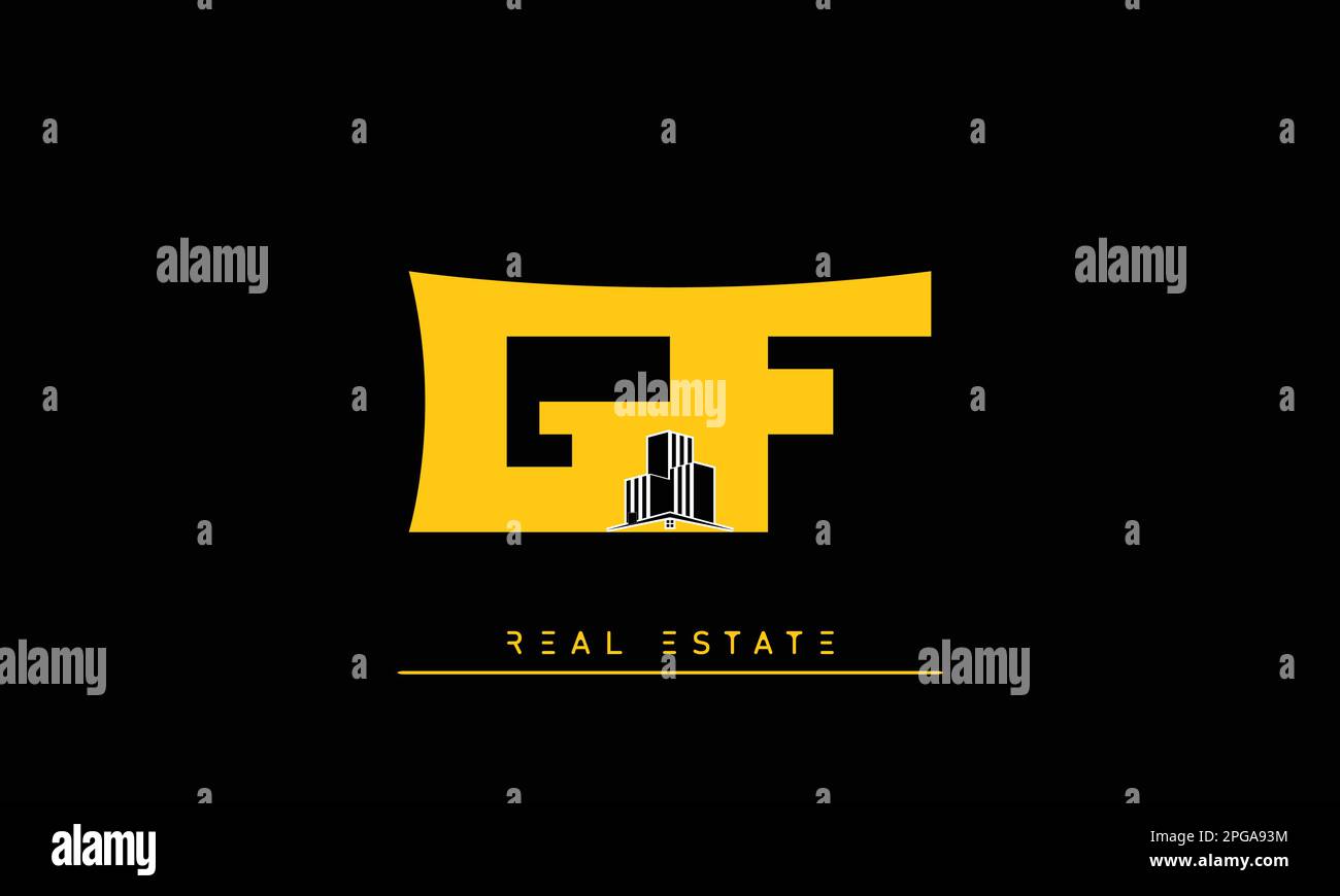 Real Estate letters Initials Monogram logo GF , FG Stock Vector