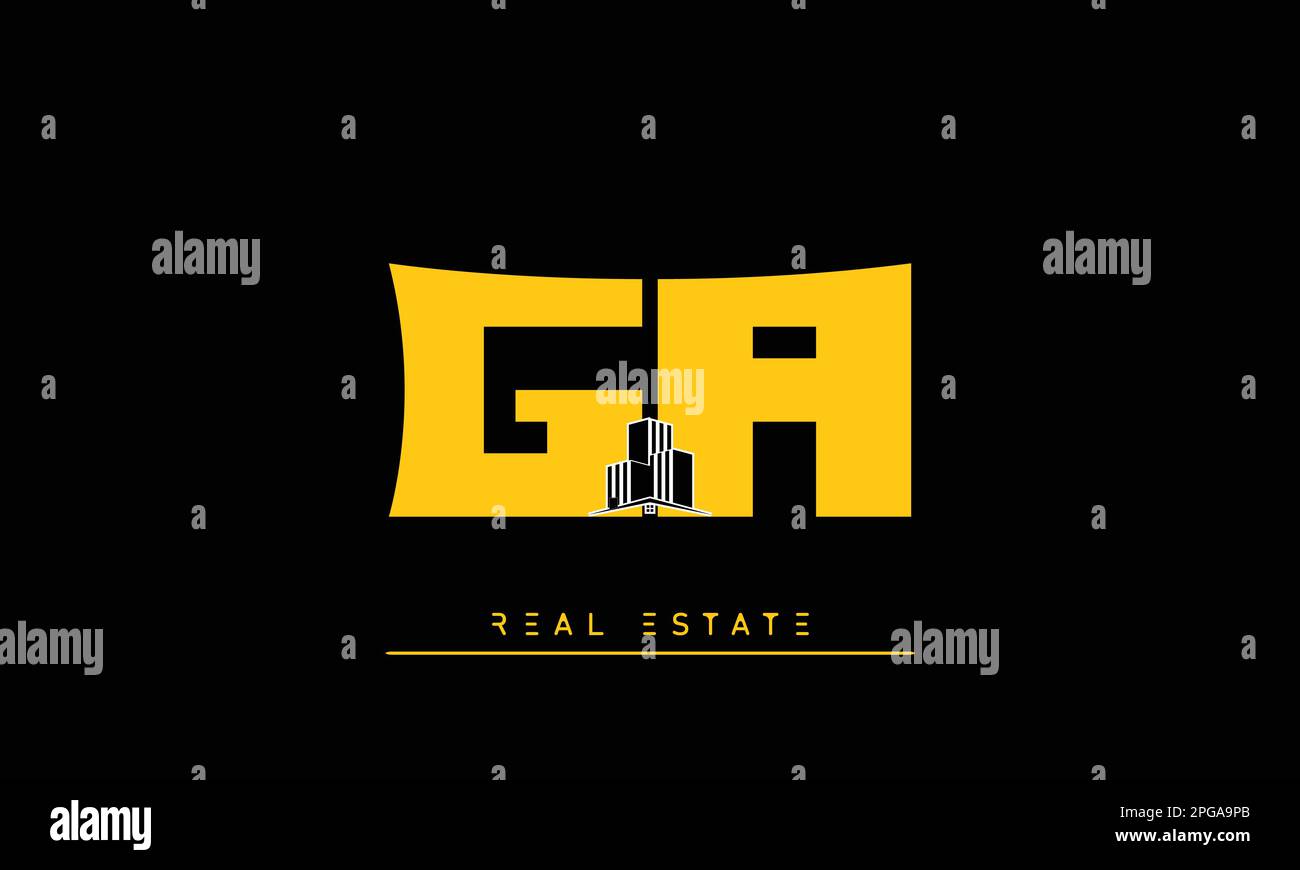 Real Estate letters Initials Monogram logo GA , AG Stock Vector