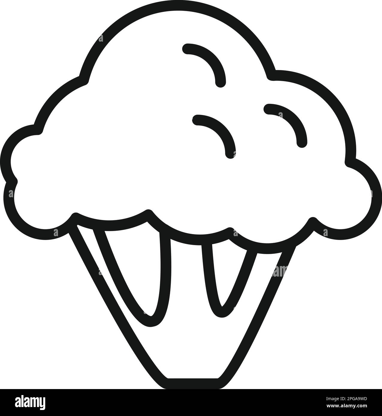 Broccoli icon outline vector. Food protein. Health nutrient Stock