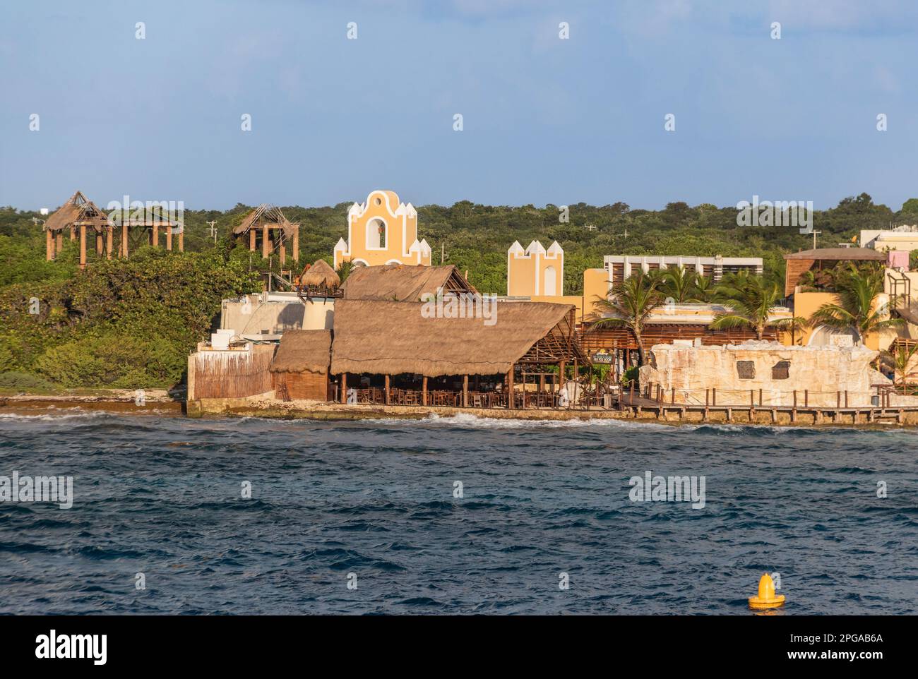Tourist housing at Costa Maya Carbbean Cruise Port and Tourist Location. Stock Photo
