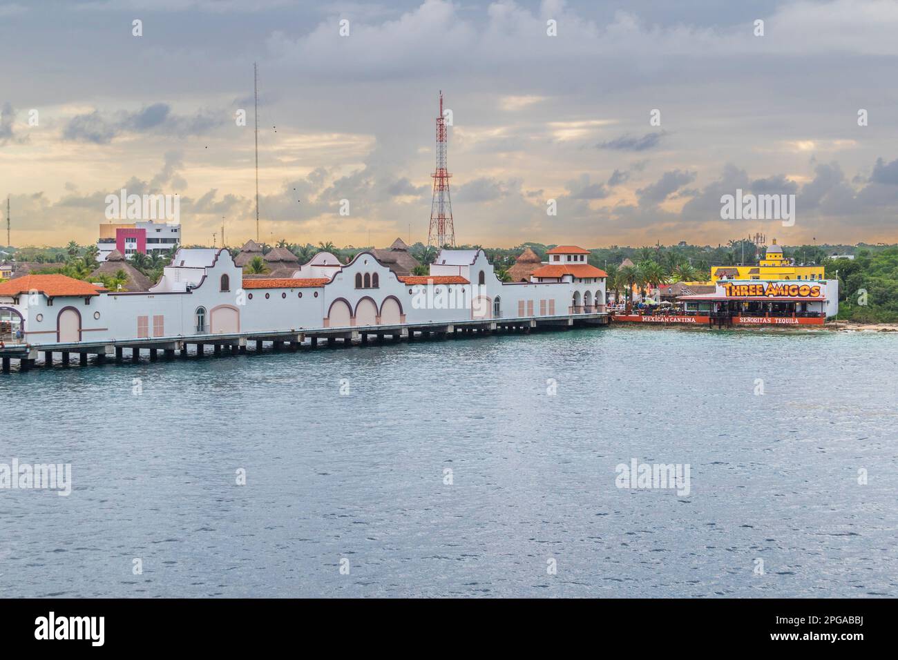 Cozumel Cruise Port and Tourist Destination. Stock Photo