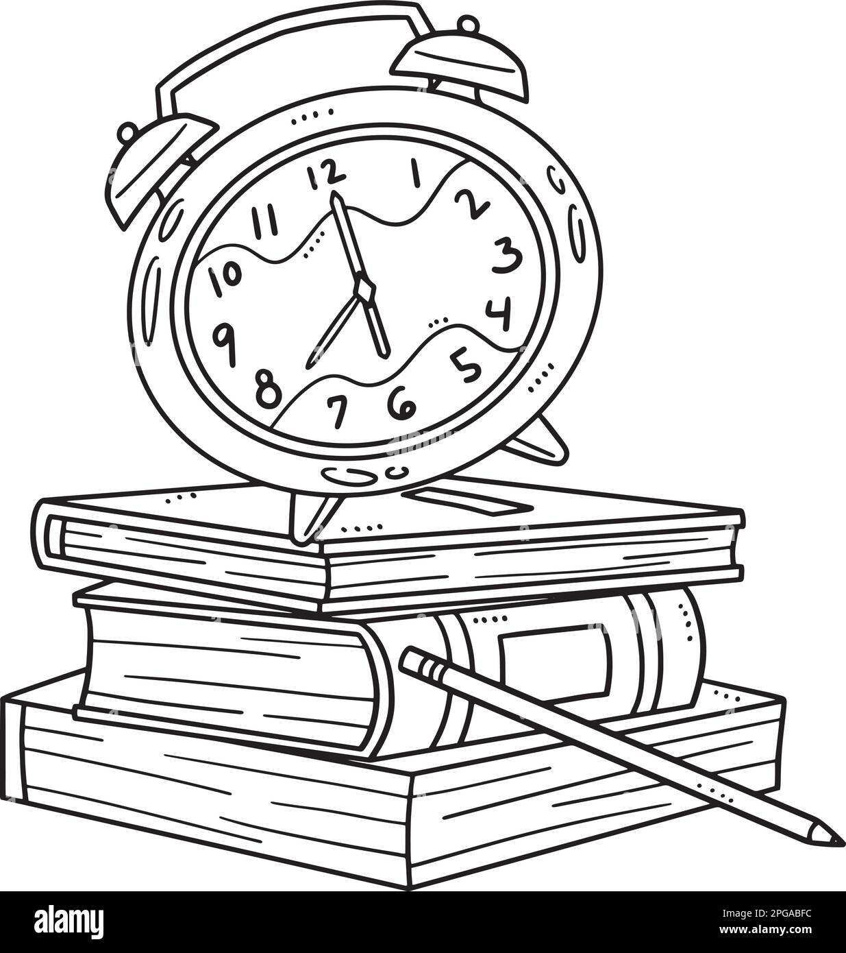Back To School Alarm Clock and Books Isolated Stock Vector Image & Art ...