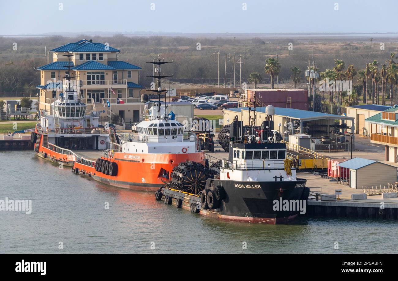 Galveston Texas Marine Industrial Complex. Stock Photo