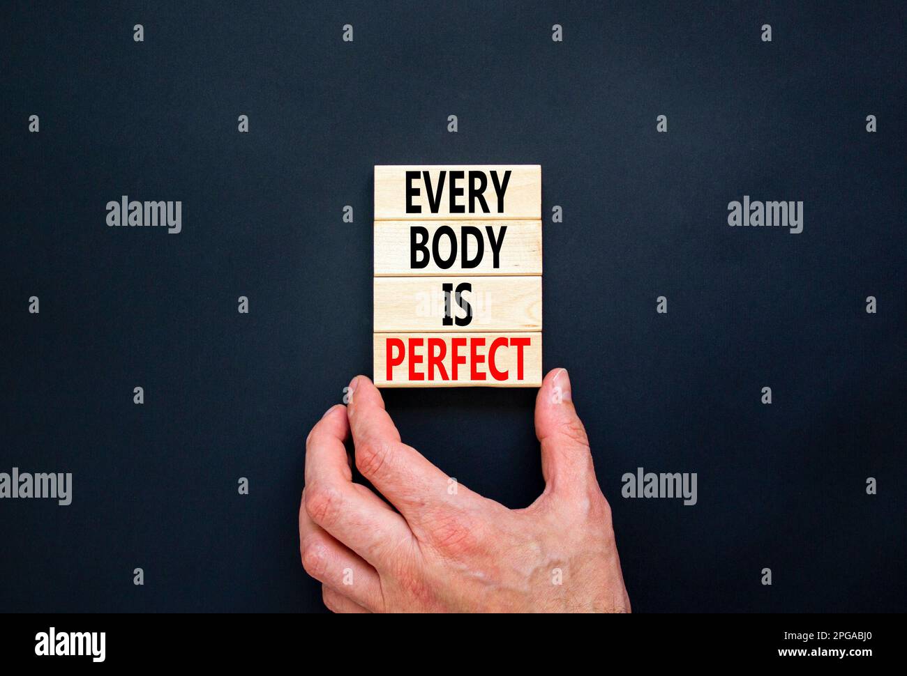Every body is perfect symbol. Concept words Every body is perfect on ...