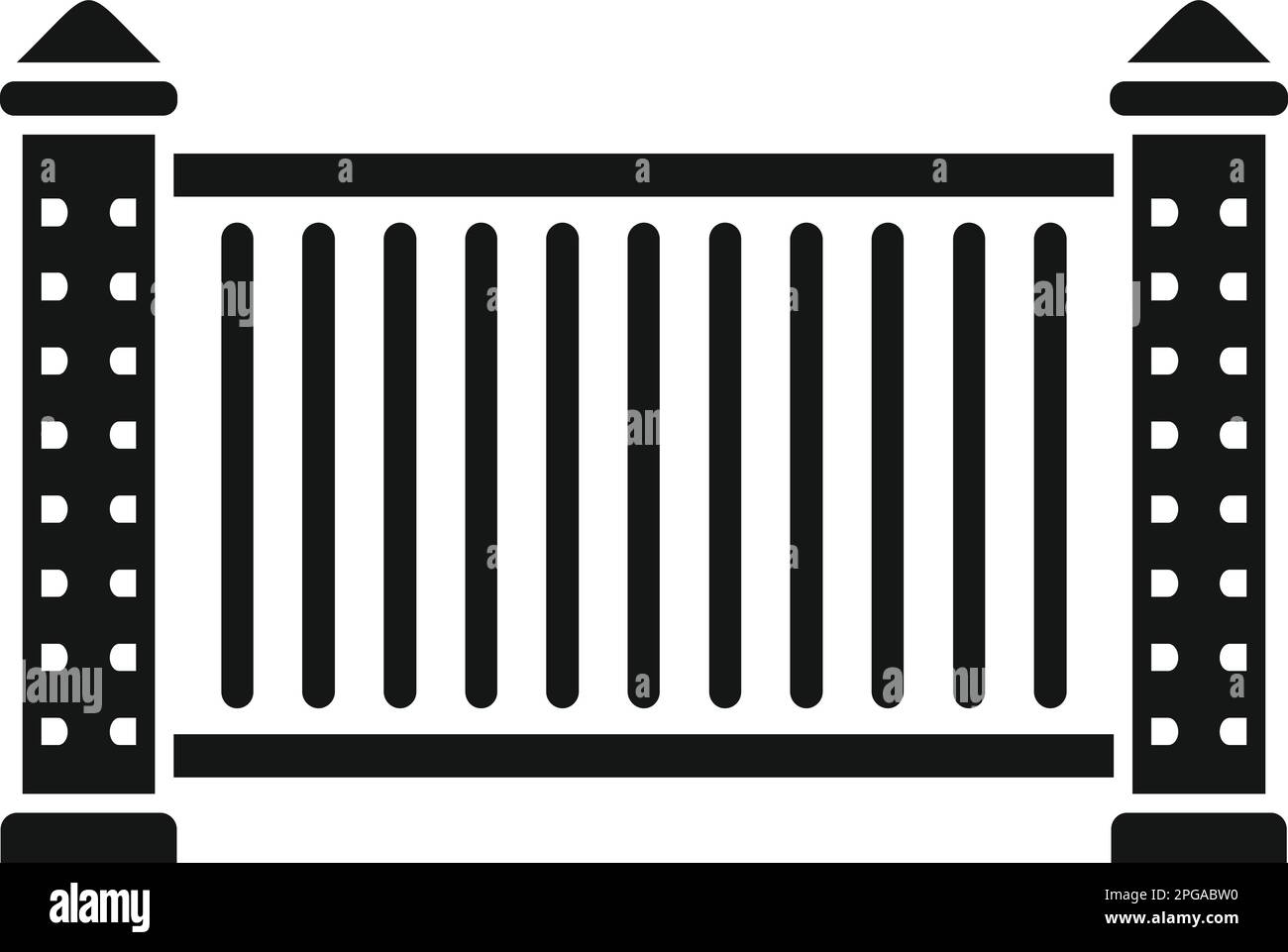Automatic gate barrier icon simple vector. House security. Entry ...