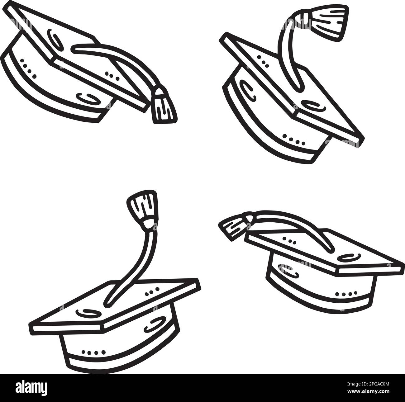 Graduation Cap Isolated Coloring - Graduation Cap Isolated Coloring Page For Kids 2PGAC0M