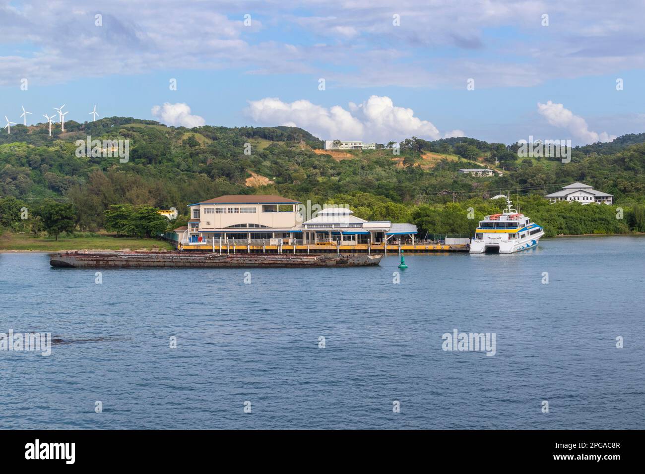 Roatan Honduras Cruise Port and Tourist Destination - Safeway Maritime Transportation Ferry. Stock Photo