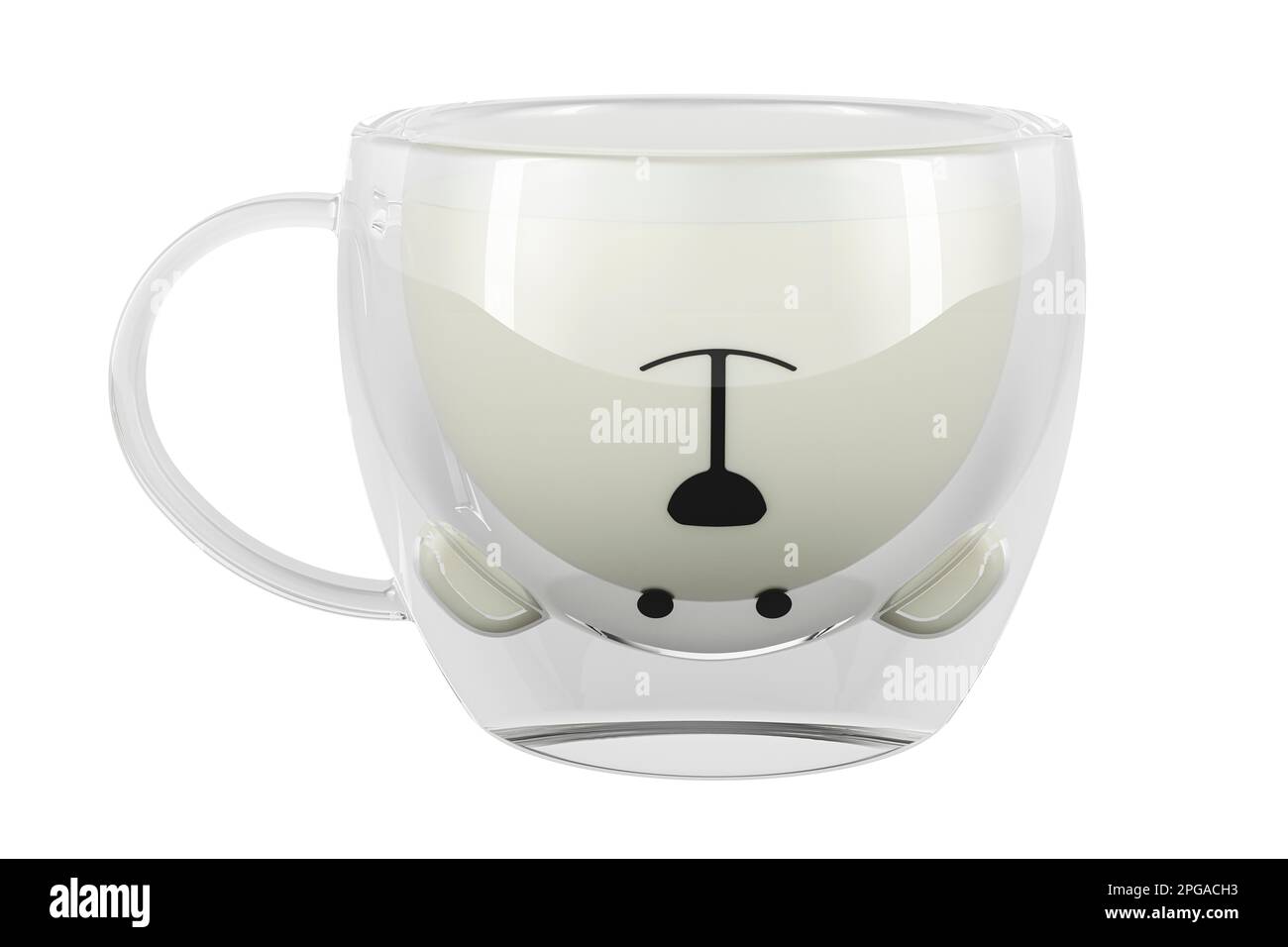 https://c8.alamy.com/comp/2PGACH3/bear-tea-cup-with-double-wall-glass-full-of-milk-3d-rendering-isolated-on-white-background-2PGACH3.jpg